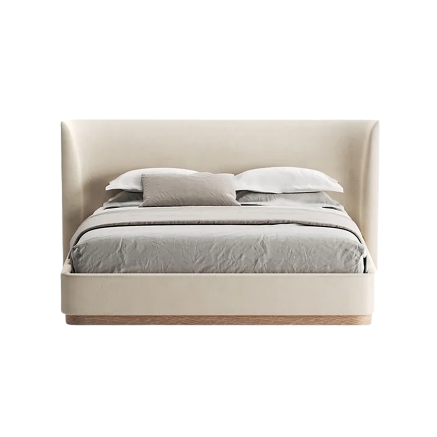 Essen Double Bed in Soft Cream Fabric