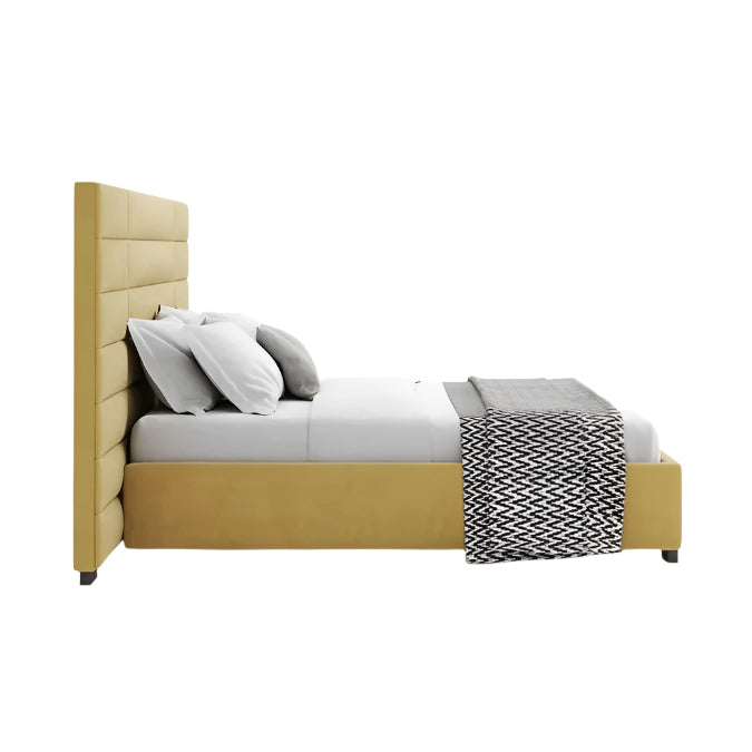 Harald Bed With Extended Lined Headboard
