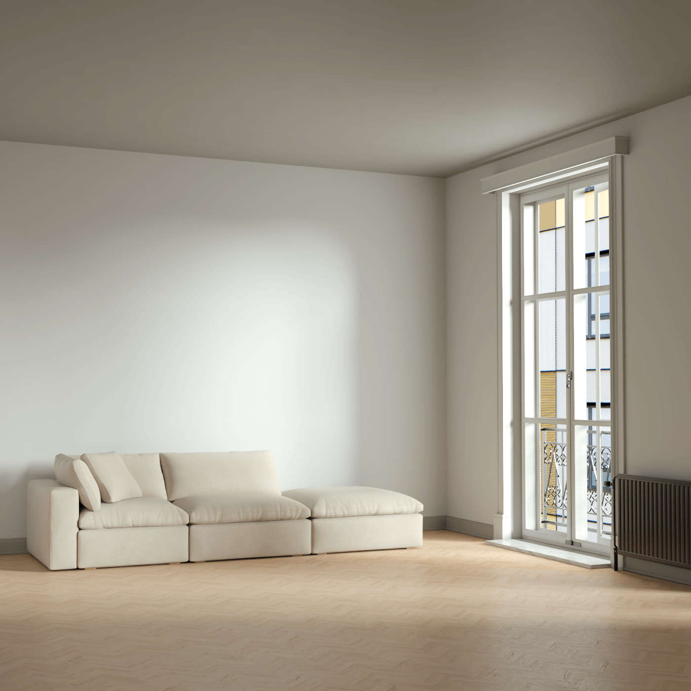Ari modulares Ecksofa mit Sitzhocker