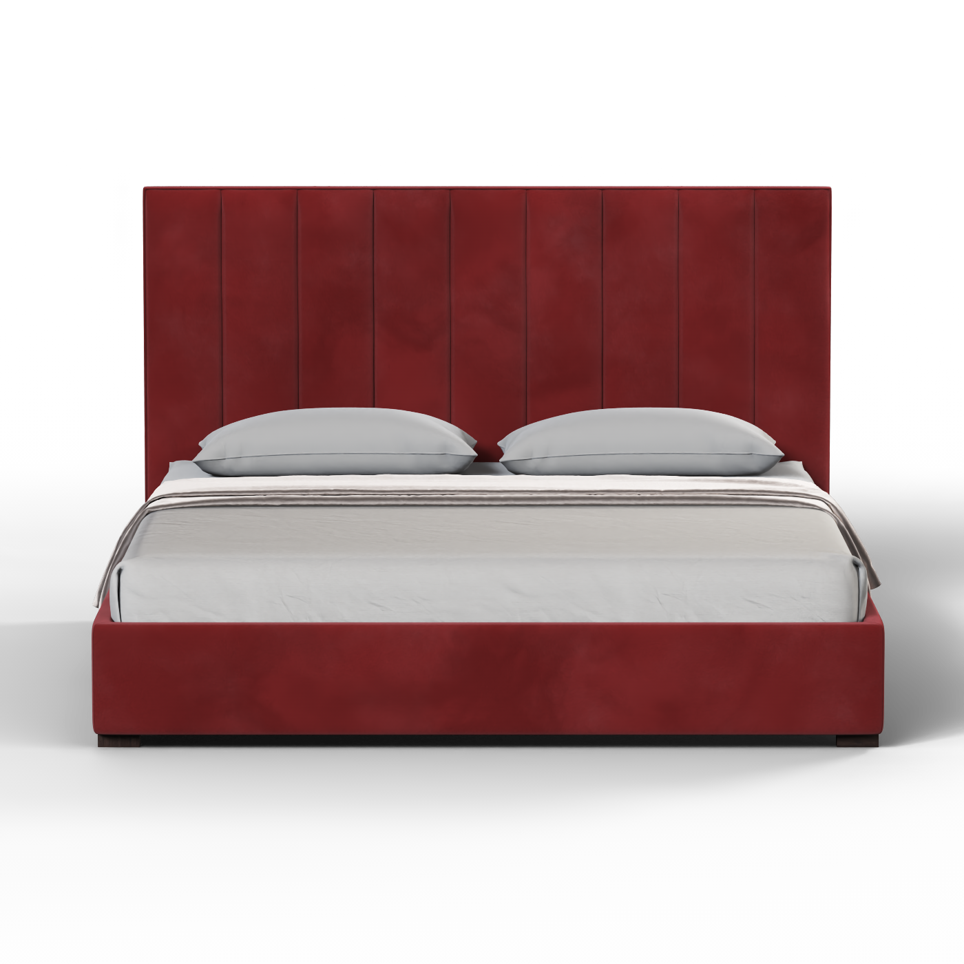 Lit à tête de lit haute Ava en tissu de luxe