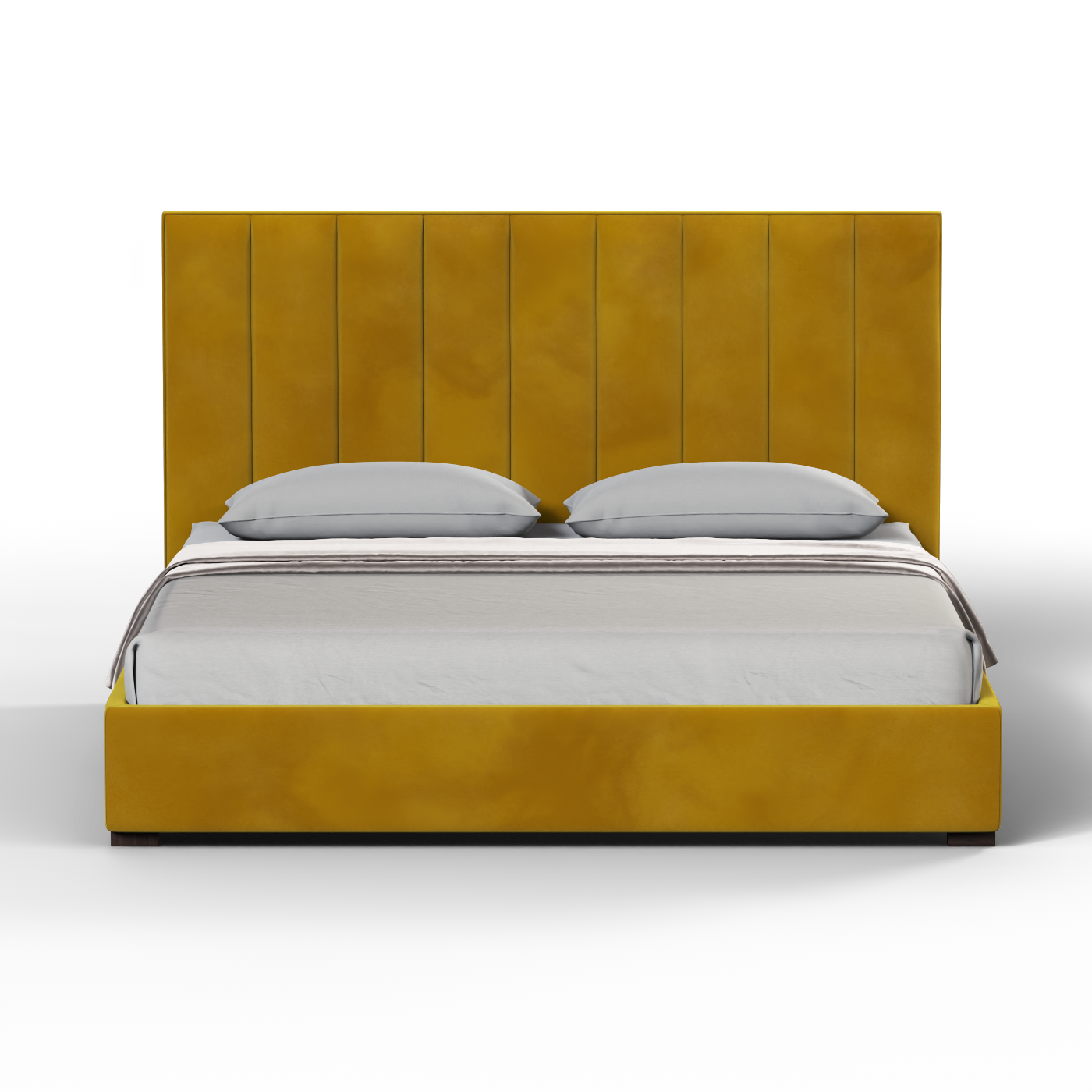Lit à tête de lit haute Ava en tissu de luxe