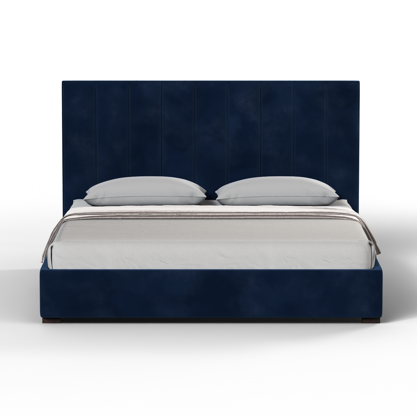 Lit à tête de lit haute Ava en tissu de luxe
