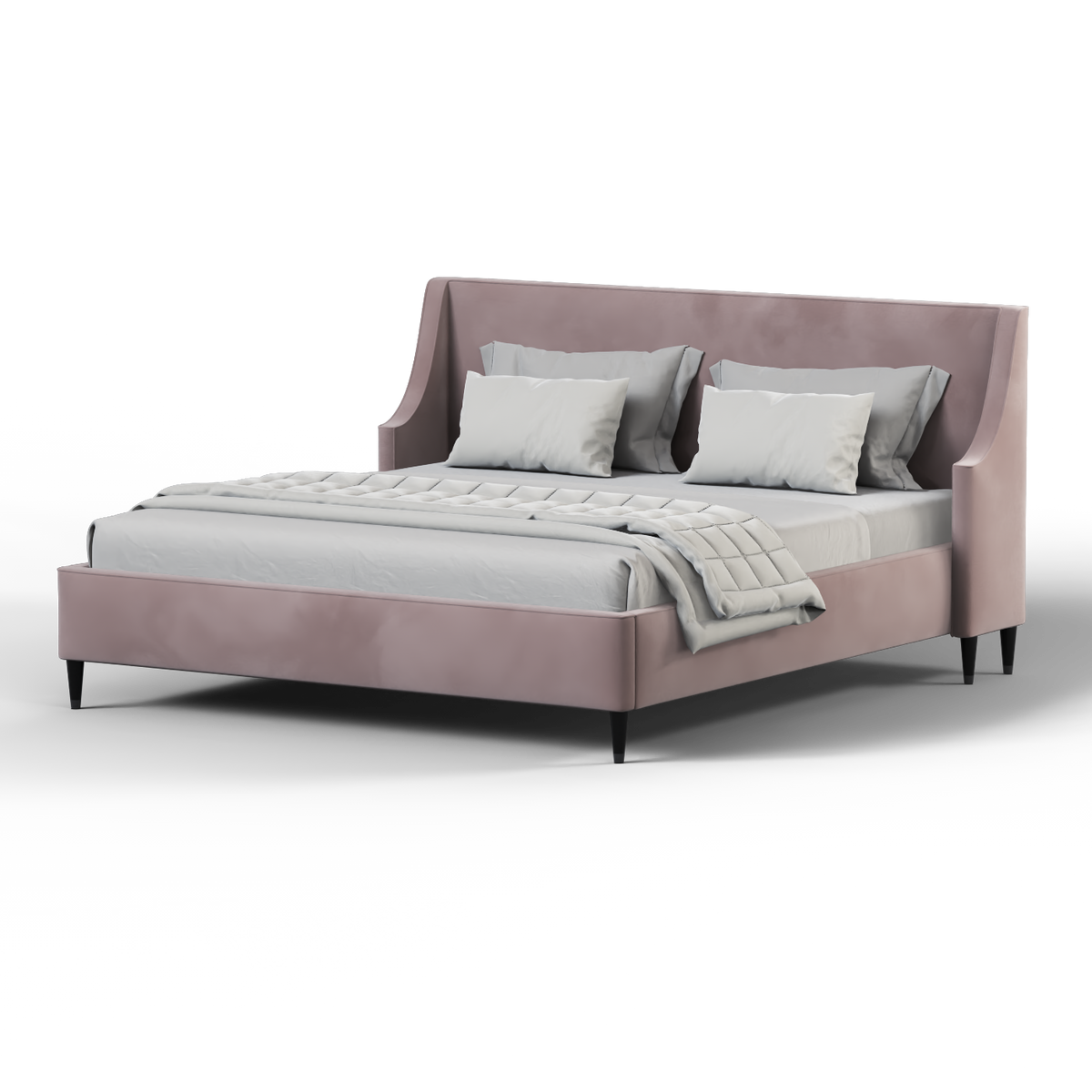 Bedspoke Laura High Headboard Bed – Velvet