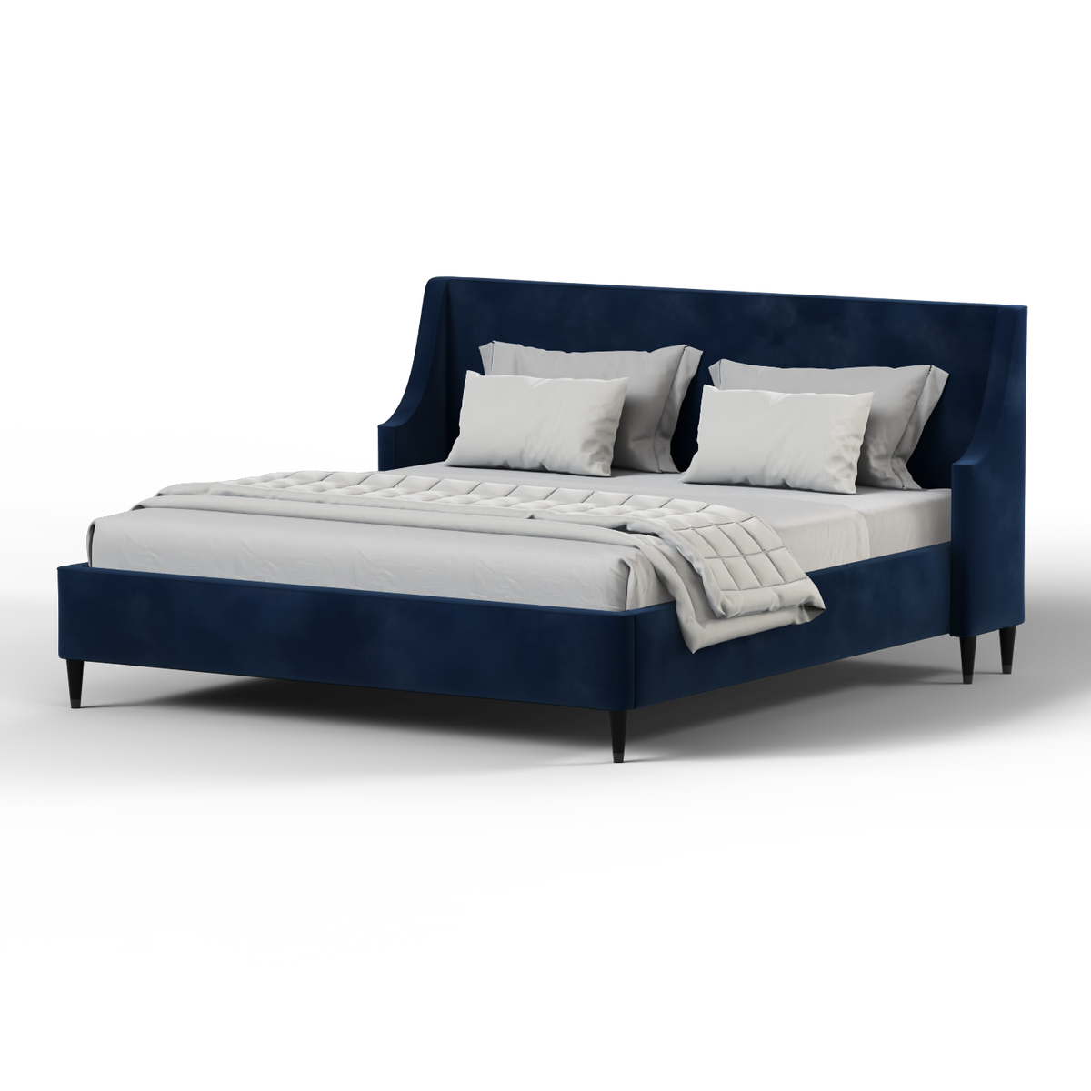 Bedspoke Laura High Headboard Bed – Teal Velvet