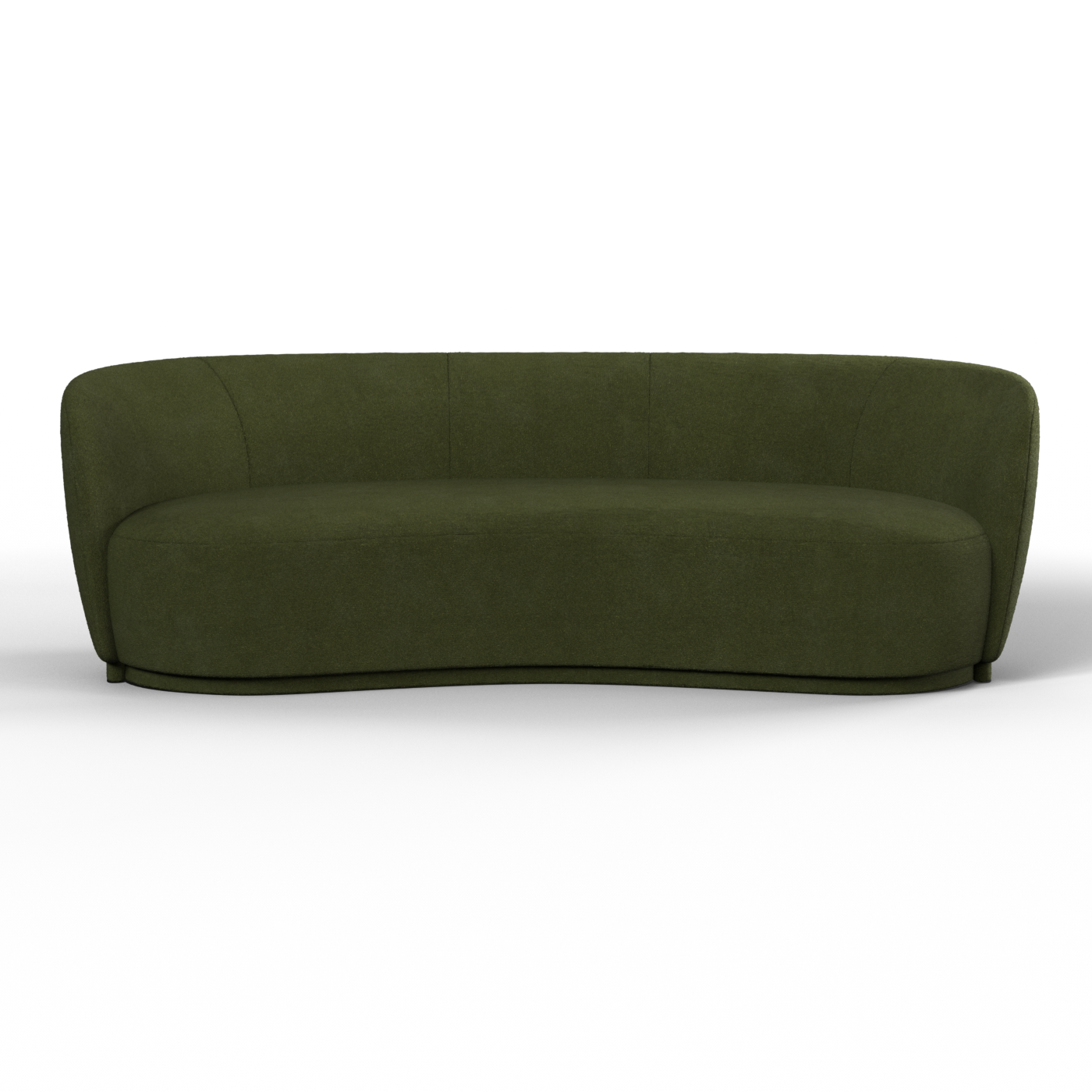 Posh Bouclé-Sofa mit geschwungenem Design