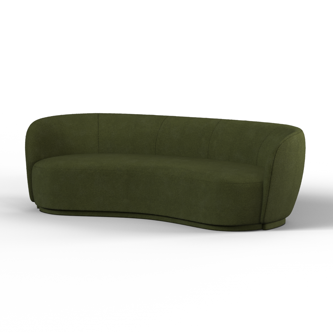Posh Bouclé-Sofa mit geschwungenem Design