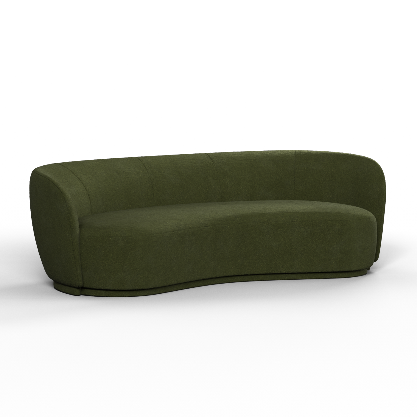 Posh Bouclé-Sofa mit geschwungenem Design