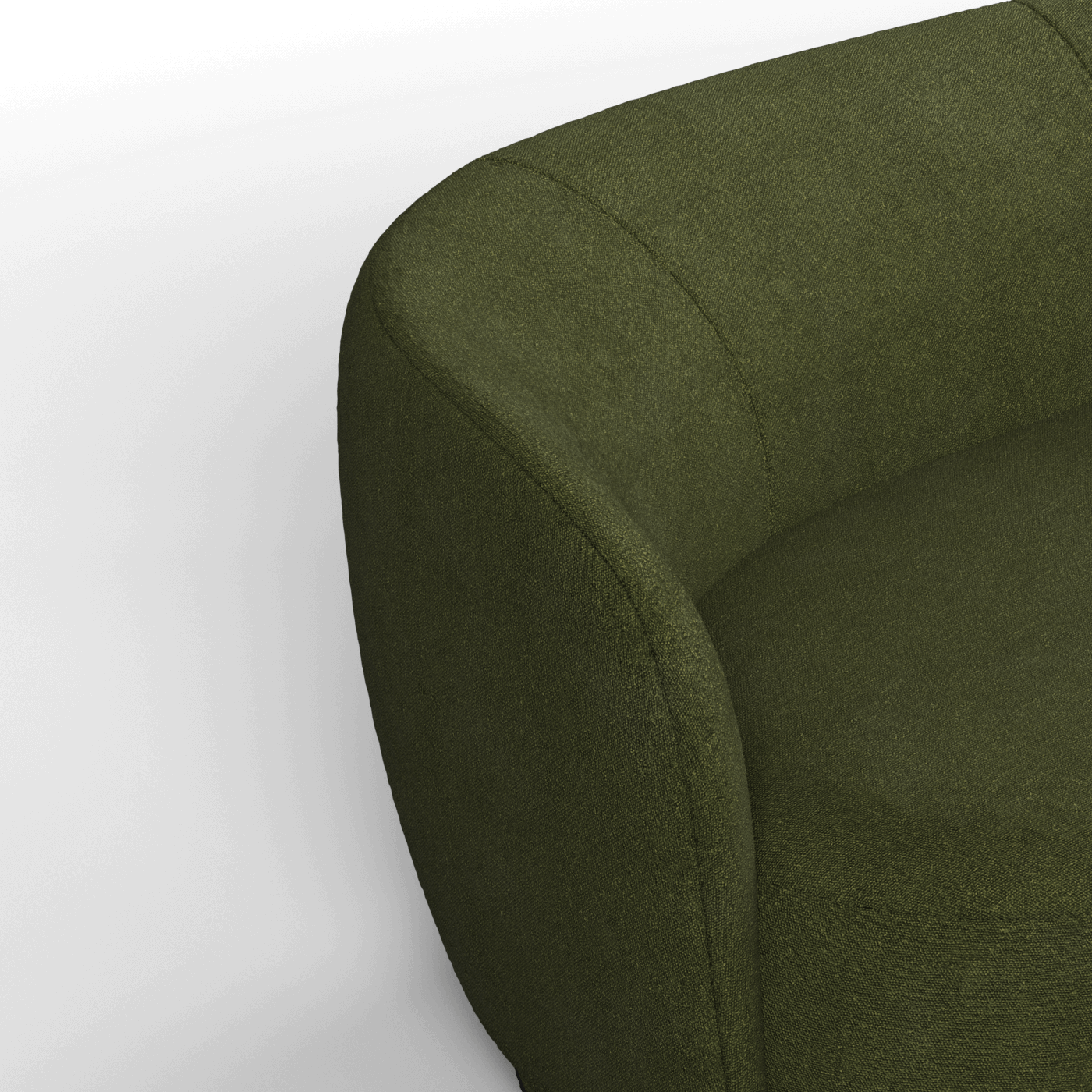 Posh Bouclé-Sofa mit geschwungenem Design