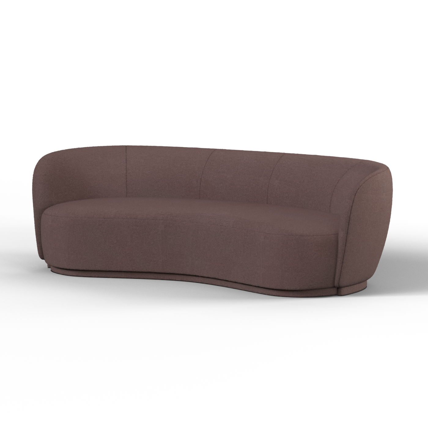 Posh Bouclé-Sofa mit geschwungenem Design