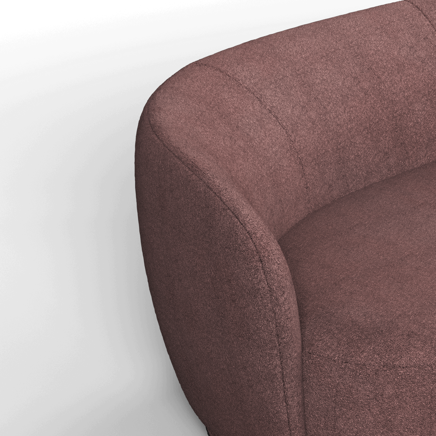 Posh Bouclé-Sofa mit geschwungenem Design