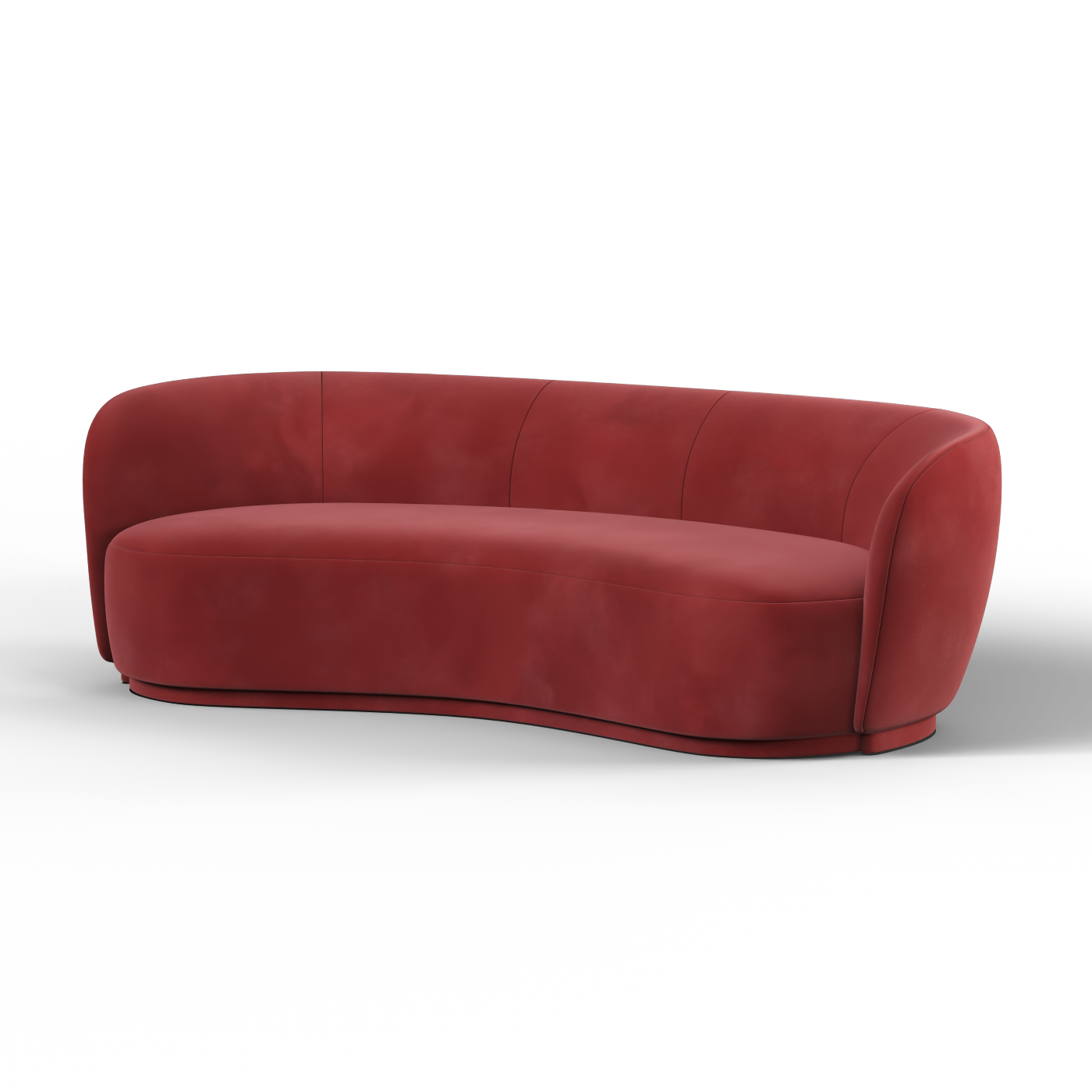 Posh Bouclé-Sofa mit geschwungenem Design
