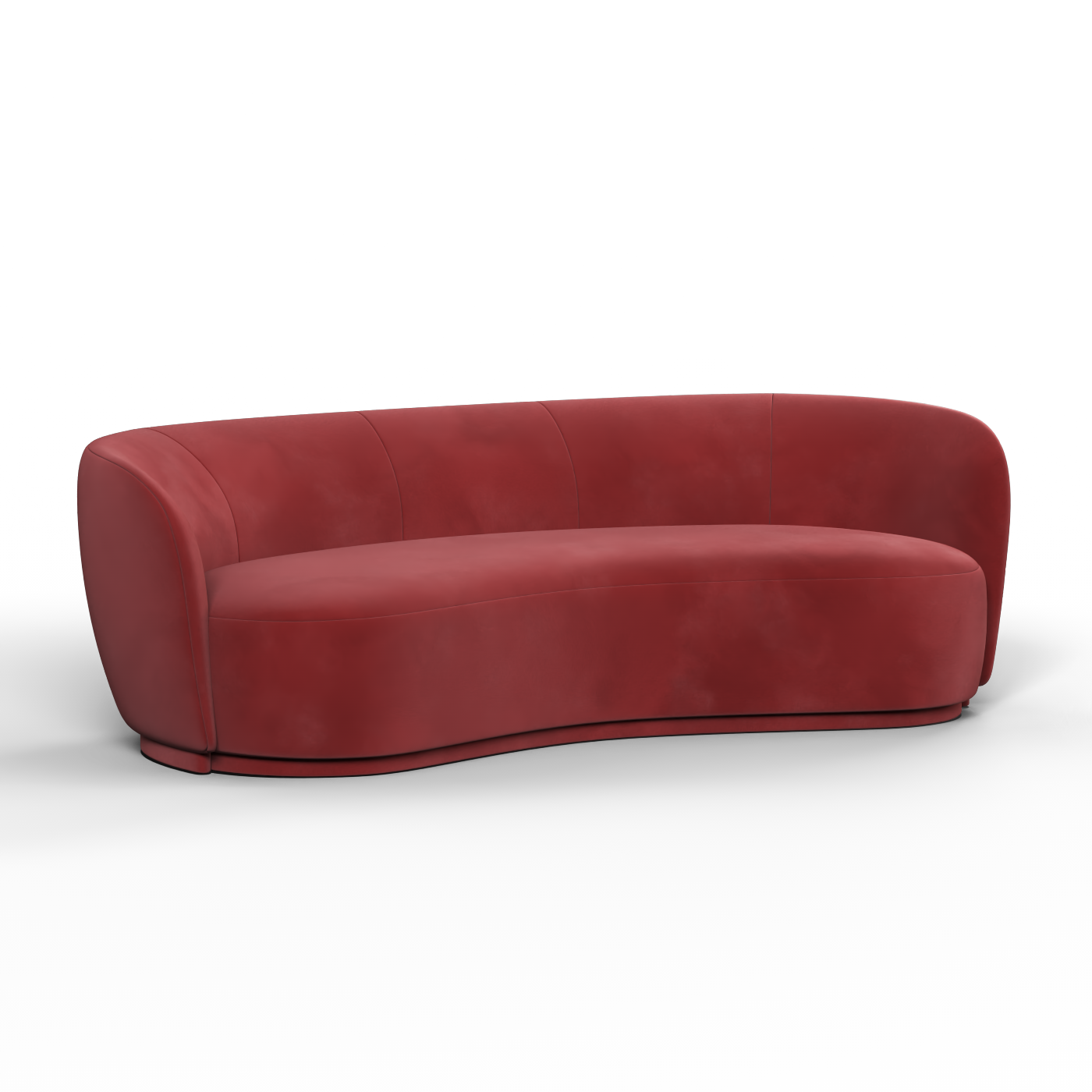 Posh Bouclé-Sofa mit geschwungenem Design