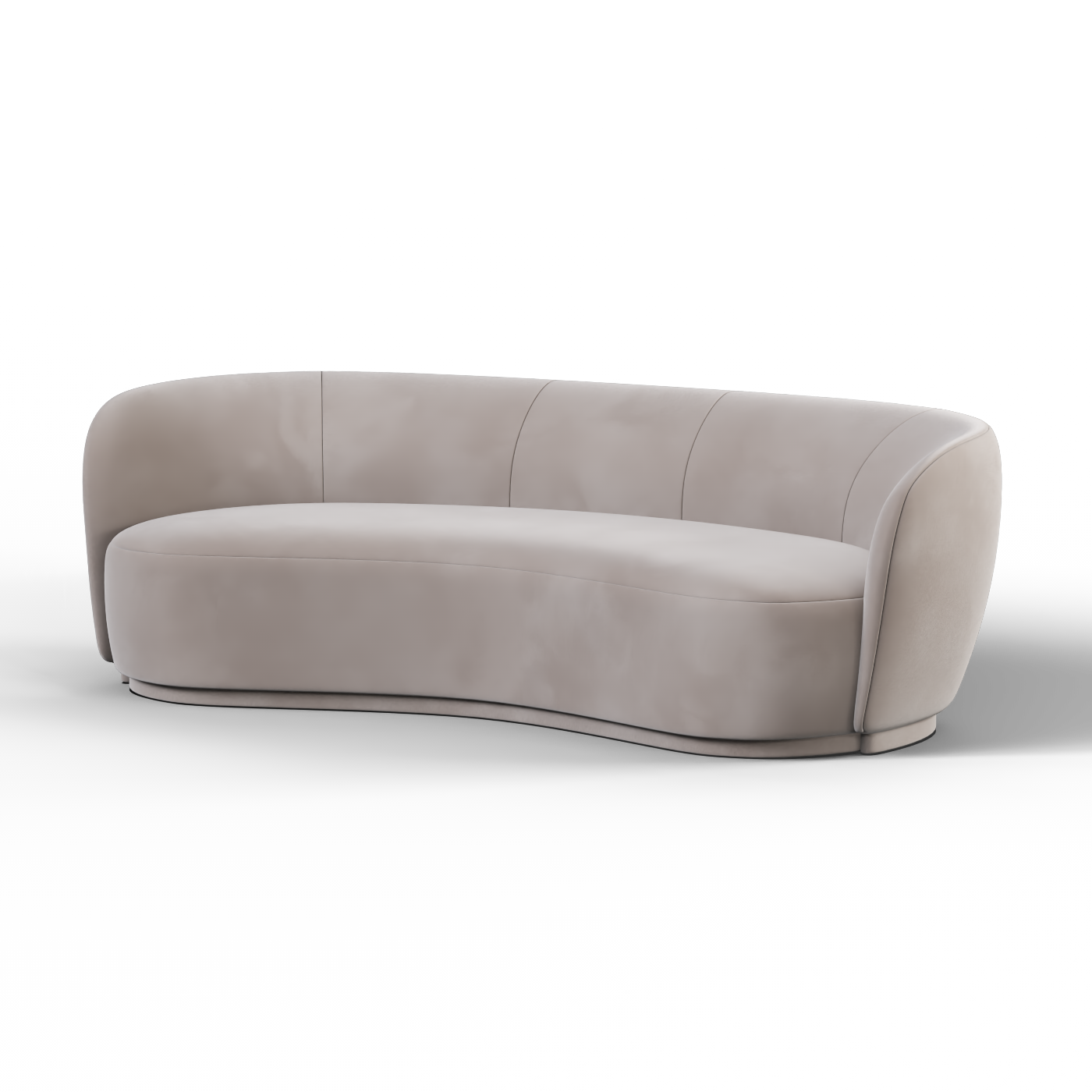 Posh Bouclé-Sofa mit geschwungenem Design
