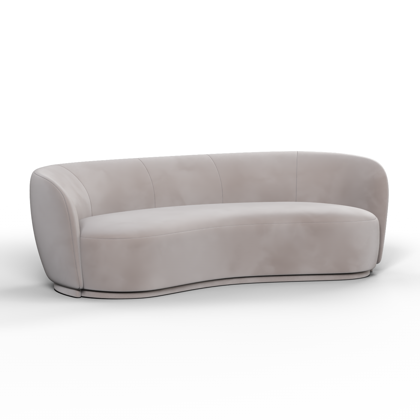 Posh Bouclé-Sofa mit geschwungenem Design