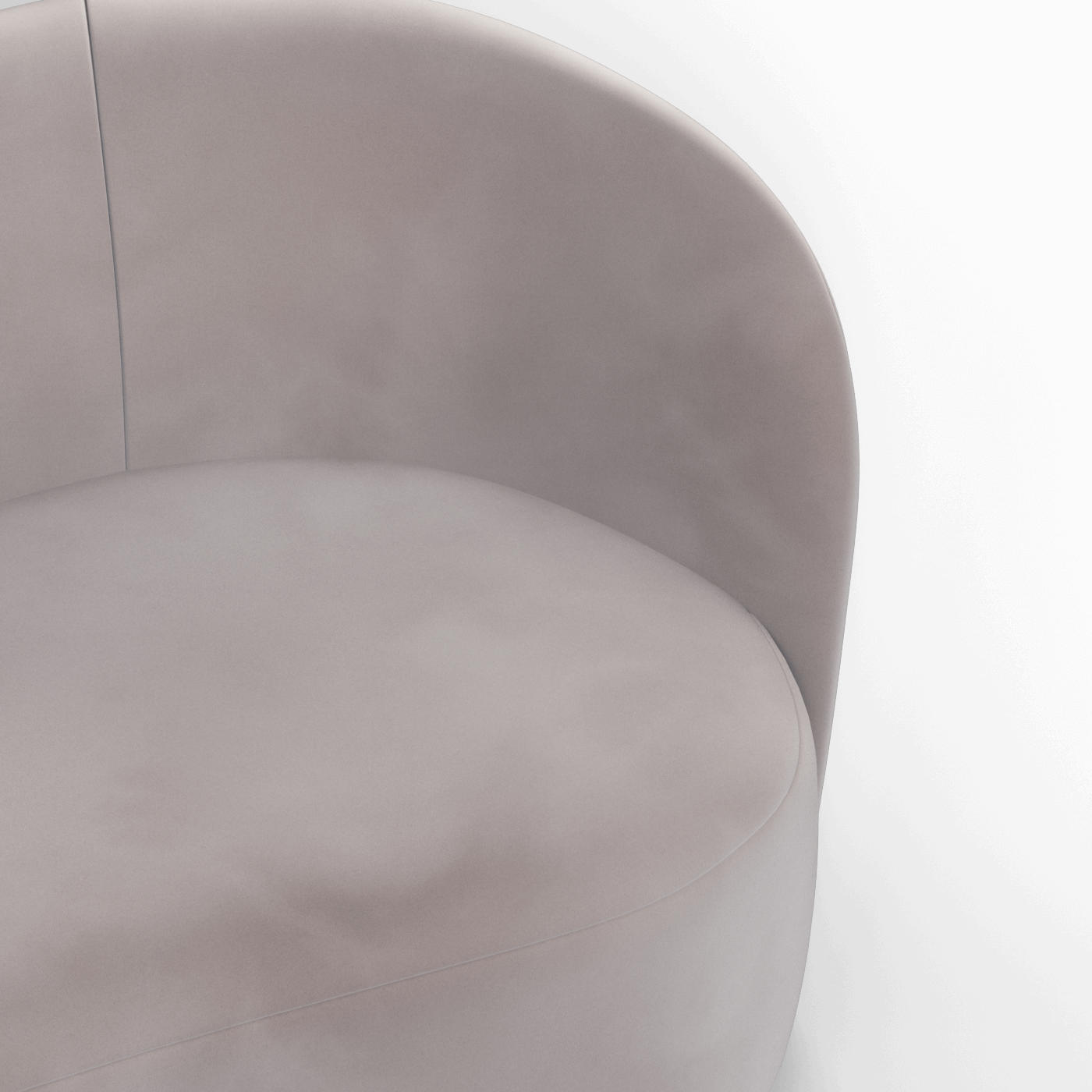 Posh Bouclé-Sofa mit geschwungenem Design