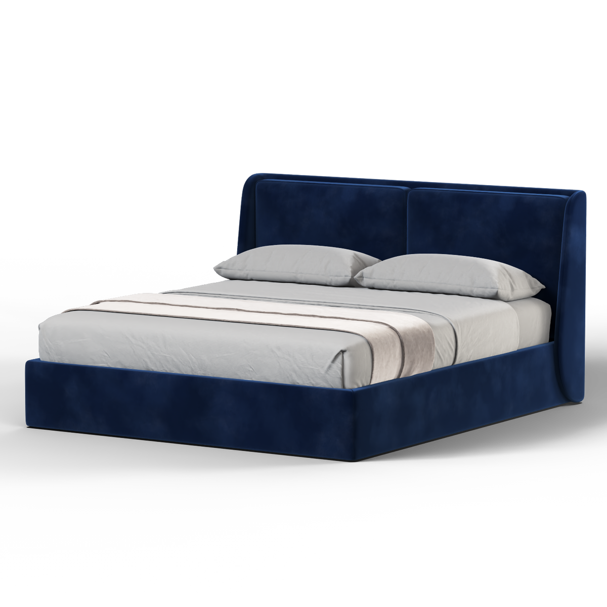 Bedspoke Ruby Soft Upholstered Bed – Navy Blue Velvet