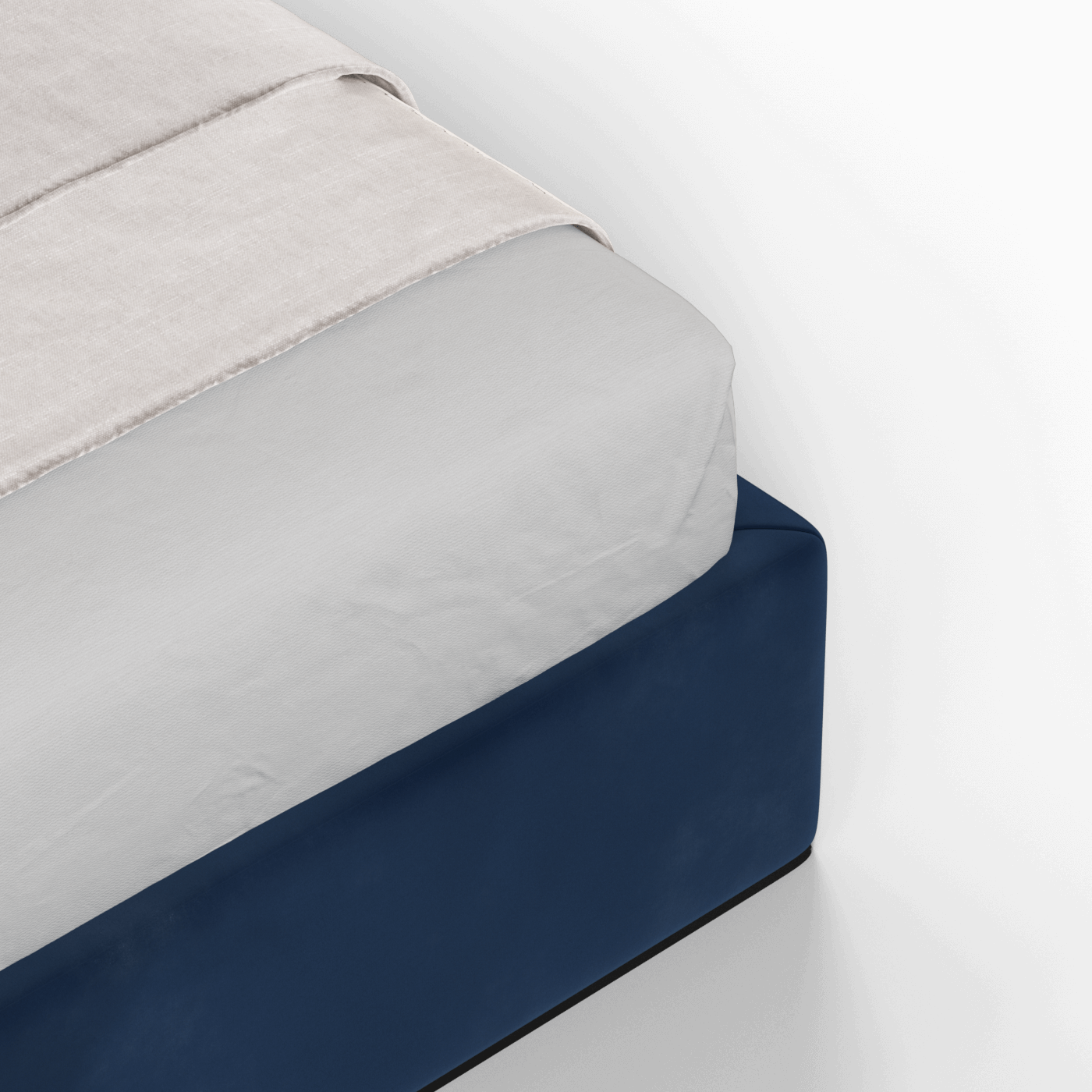 Lit double rembourré Ruby en tissu haut de gamme