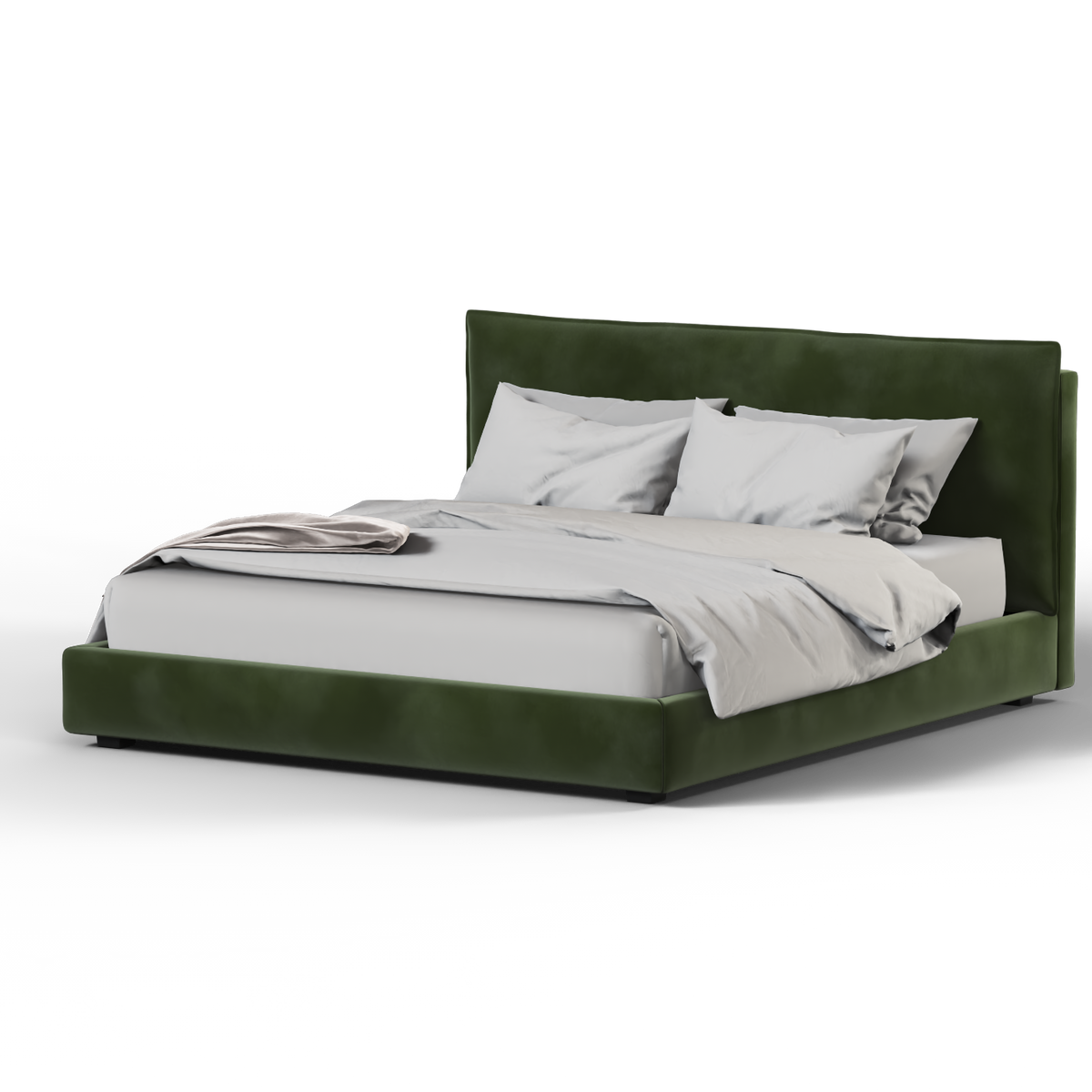 Bedspoke Thea Upholstered Bed – Forest Green Velvet