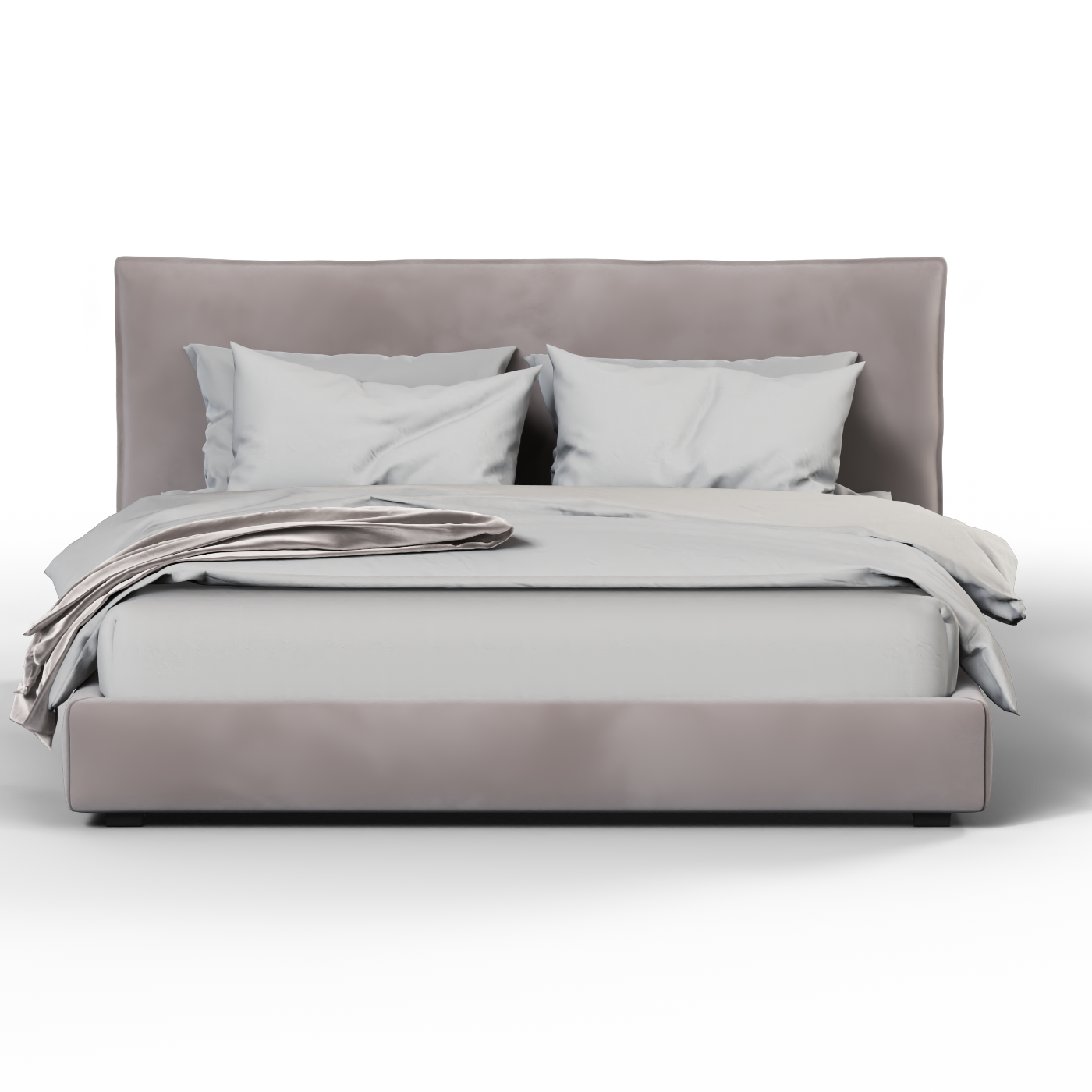 Thea Upholstered Double Bed with Clean Headboard
