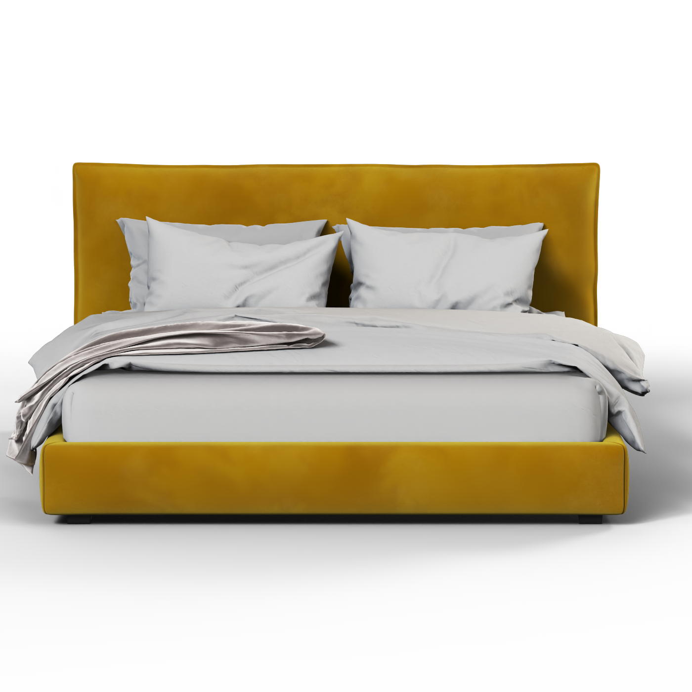 Thea Upholstered Double Bed with Clean Headboard