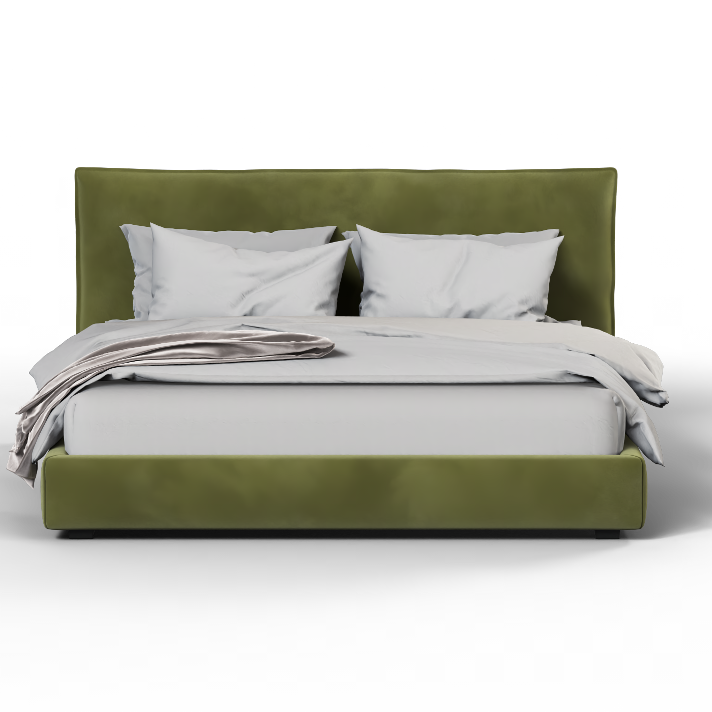 Thea Upholstered Double Bed with Clean Headboard