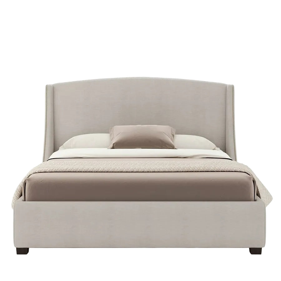 Scarlett Bed with High Curved Headboard and Upholstered Frame