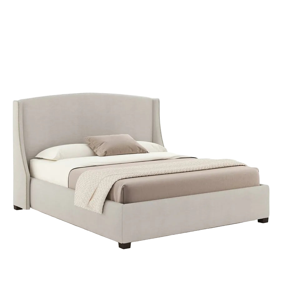 Scarlett Bed with High Curved Headboard and Upholstered Frame