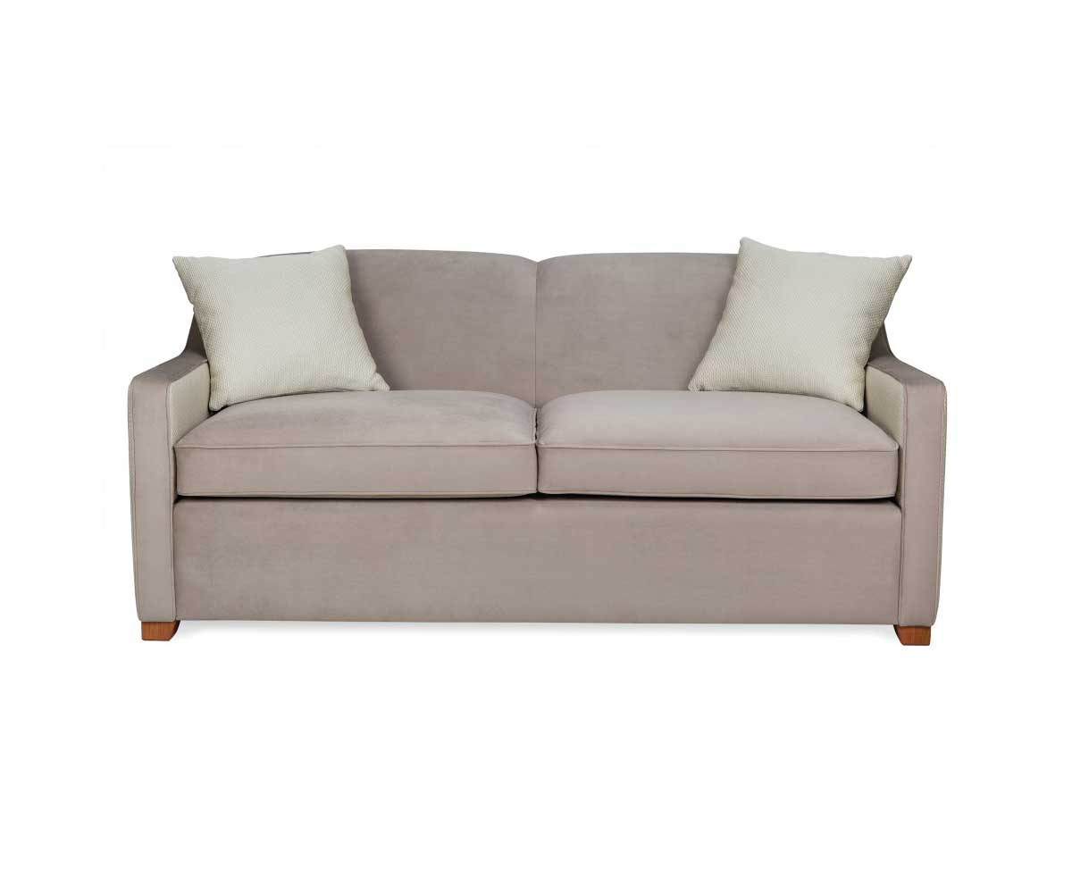 Pixy Sofa with Two Seat Cushions and Wooden Legs