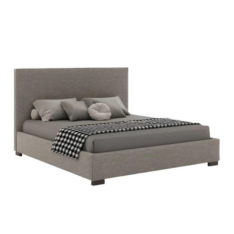 Upholstered Ava bed with modern vertical stitching