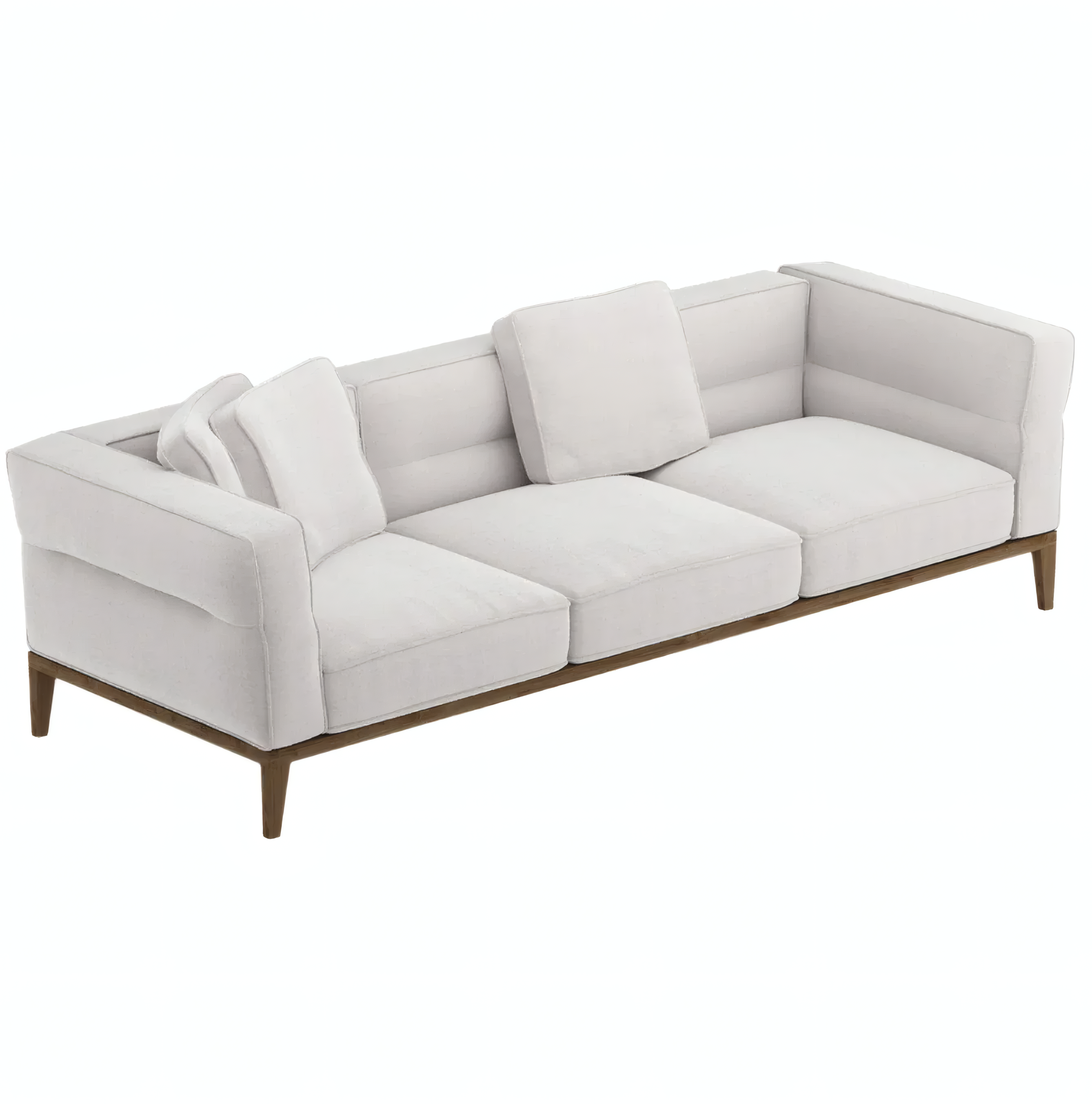 Hope Three-Seater Sofa With Wood Frame and Loose Cushions