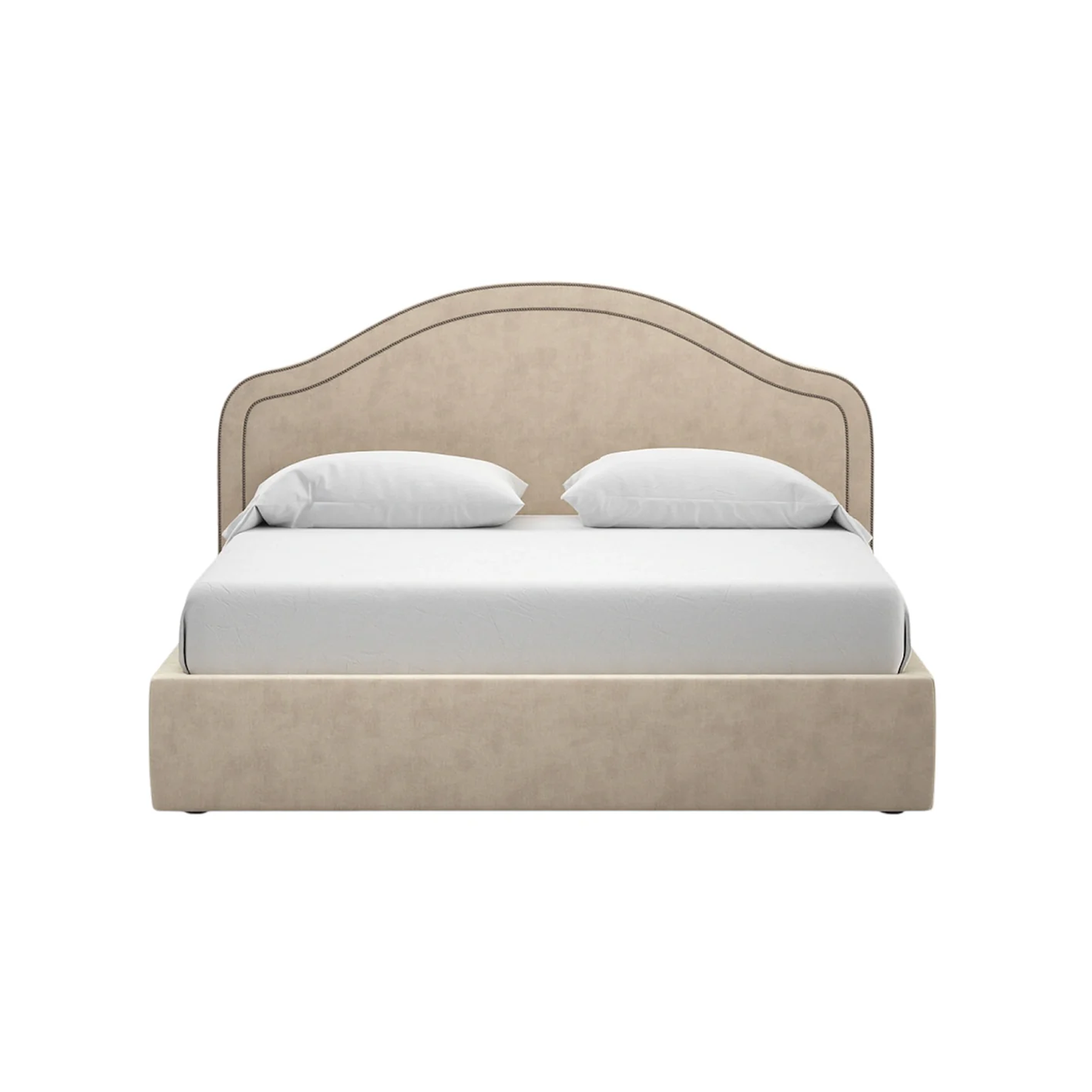 Dreamy Bed with High Curved Upholstered Headboard