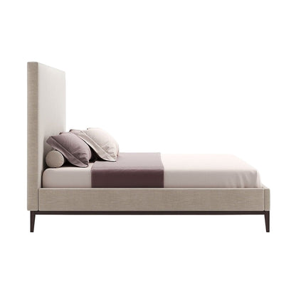 Amelia High Headboard Bed in Light Upholstery