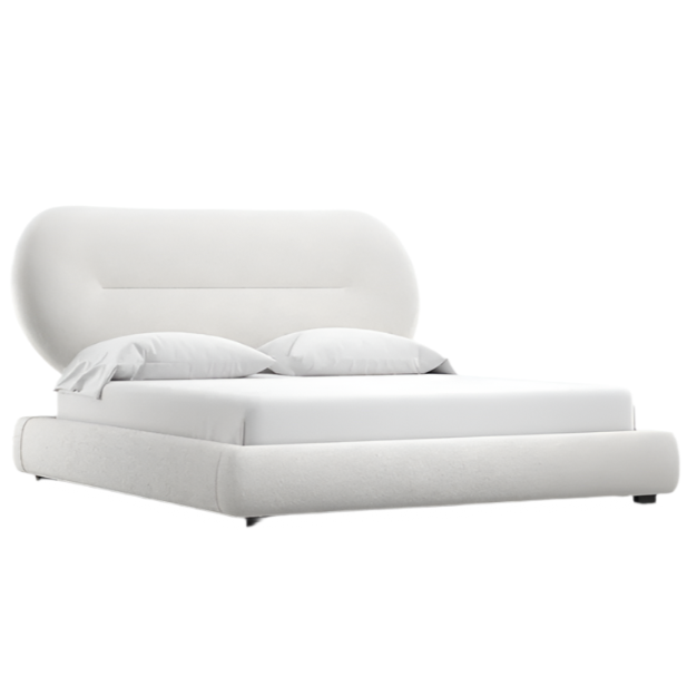 Sonata bed with smooth frame and minimalist detailing