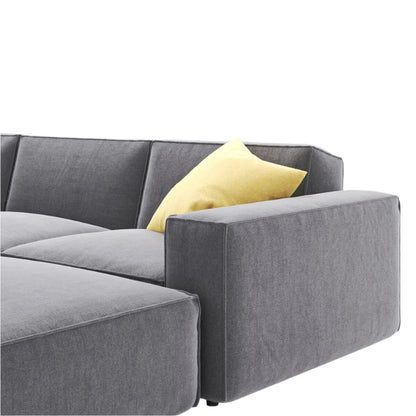 Canapé sectionnel Thor avec accoudoirs audacieux et coussins décoratifs 