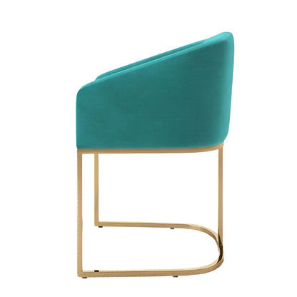 Remy Dining Chair with Curved Back and Gold Metal Frame