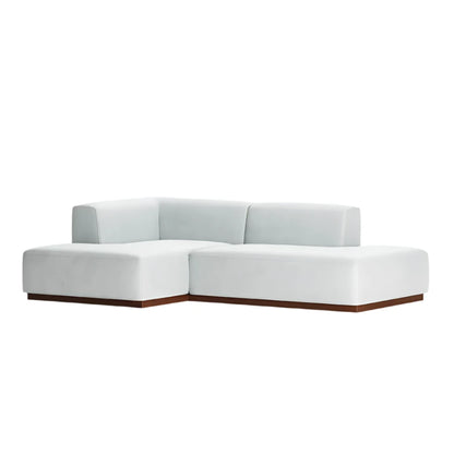 Side view of Landon sofa showing angular L-shaped design