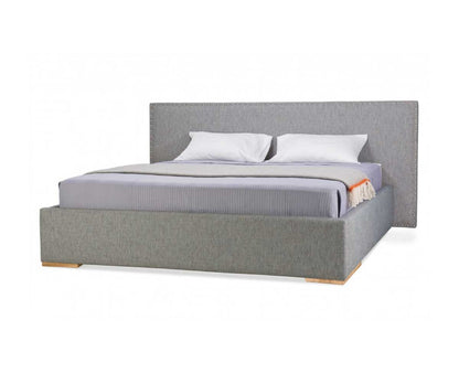 Rovena Double Bed with Nailhead-Trimmed Upholstered Headboard