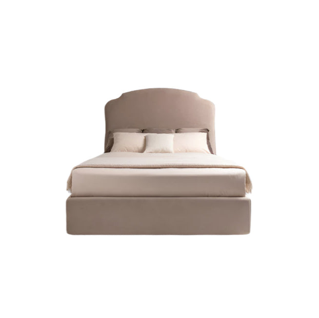Inge High Upholstered Bed with Curved Headboard