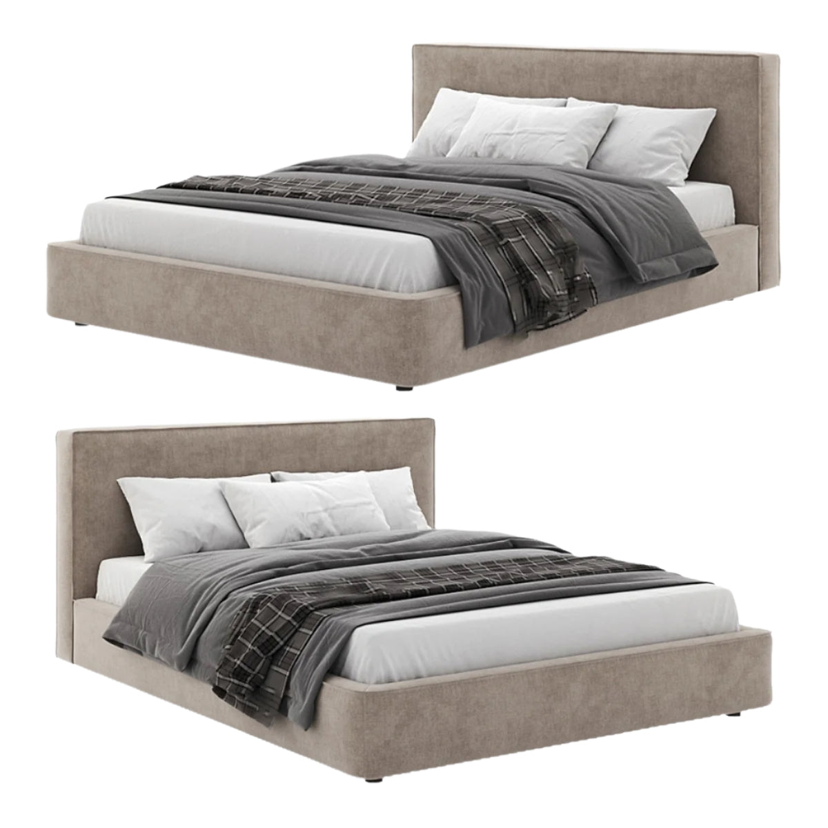 Sara Double Bed with Balanced Silhouette and Relaxed Lines
