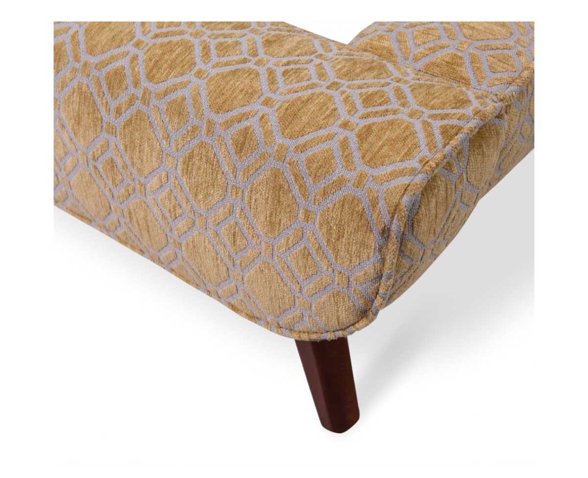 Chameleo Honey Double Bed with Honeycomb Upholstery and Oak Legs