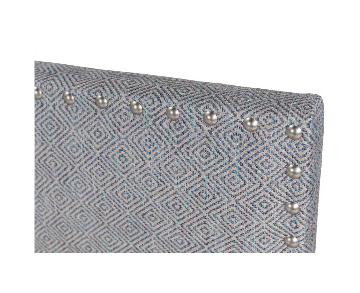 Rovena Double Bed with Nailhead-Trimmed Upholstered Headboard