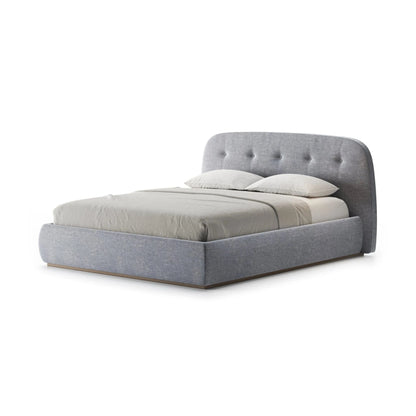 Sofia Curved Tufted Bed with Light Grey Platform