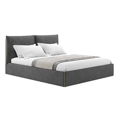 Ariel bed with slim frame and gently curved headboard