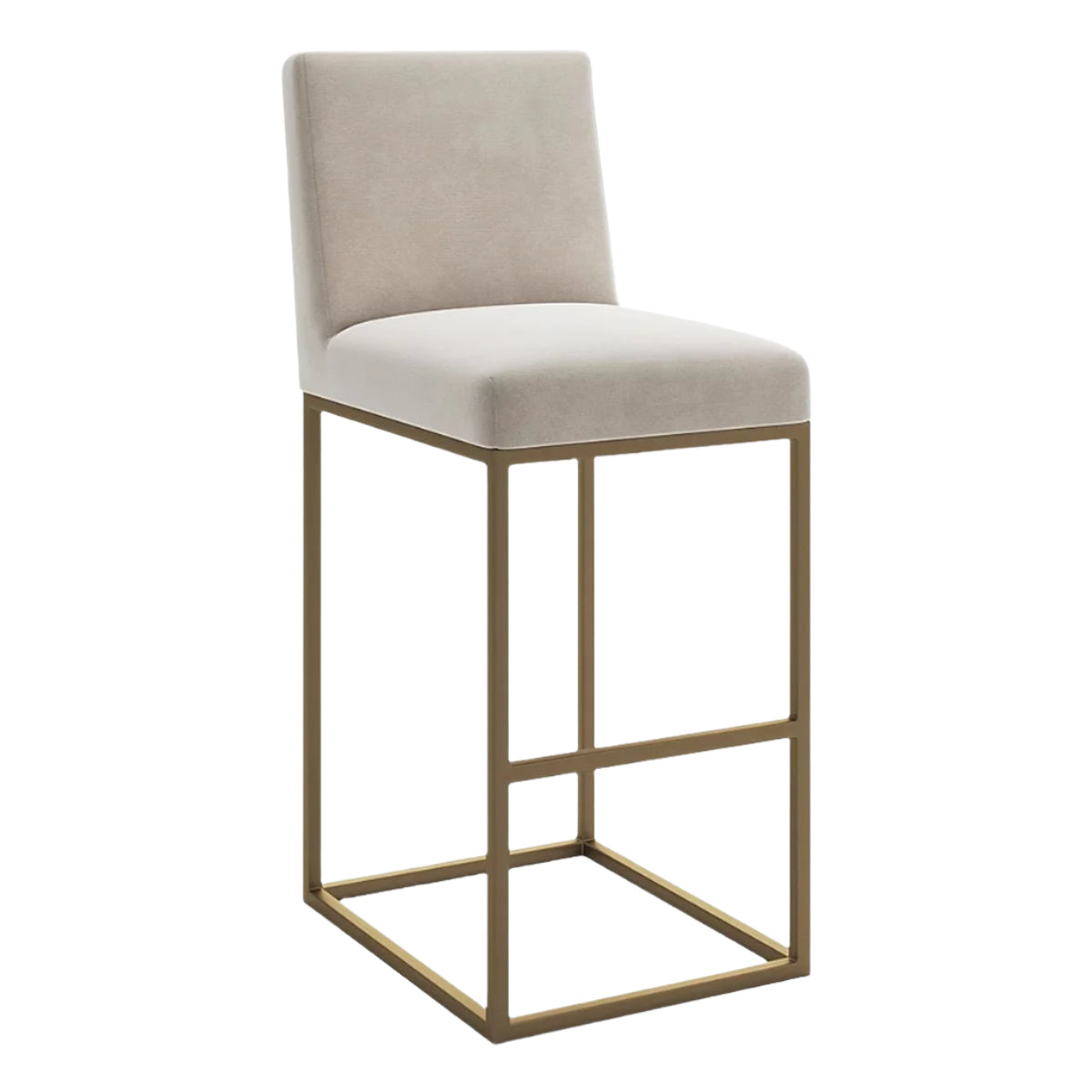 Tall upholstered chair with minimalist profile