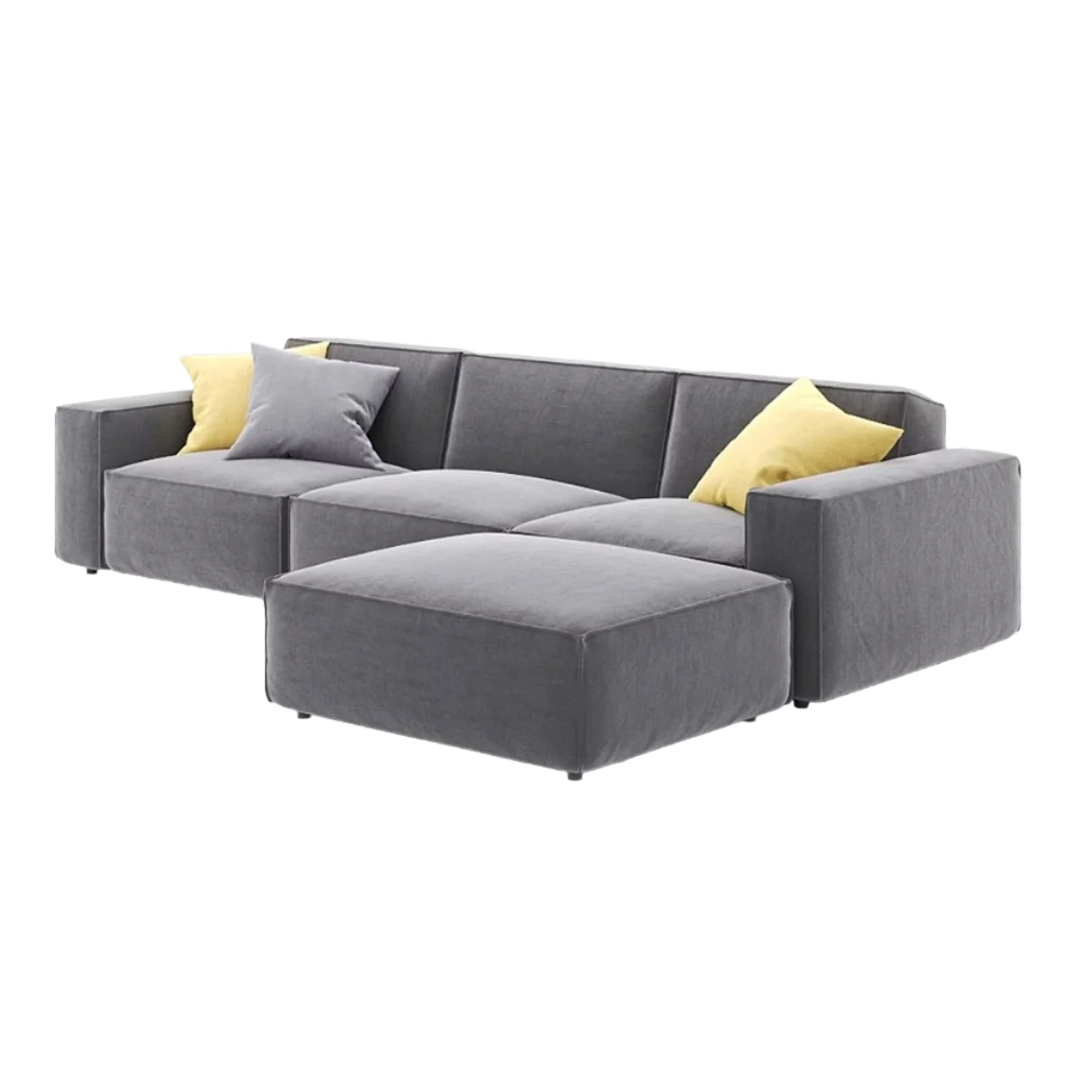 Canapé sectionnel Thor avec accoudoirs audacieux et coussins décoratifs 