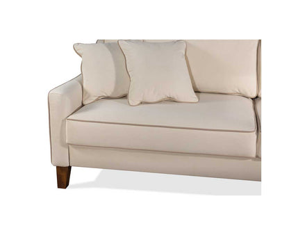 Braxton 3-Seater Sofa with Three Seat Cushions and Wooden Legs