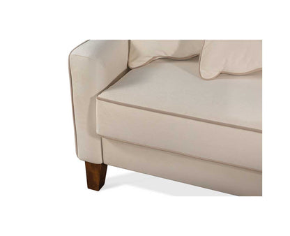Braxton 3-Seater Sofa with Three Seat Cushions and Wooden Legs