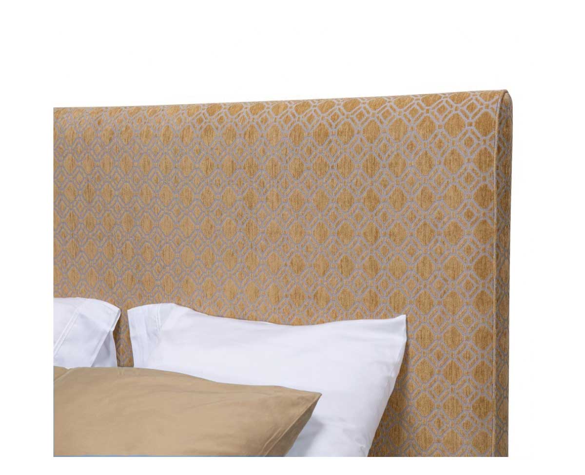 Chameleo Honey Double Bed with Honeycomb Upholstery and Oak Legs