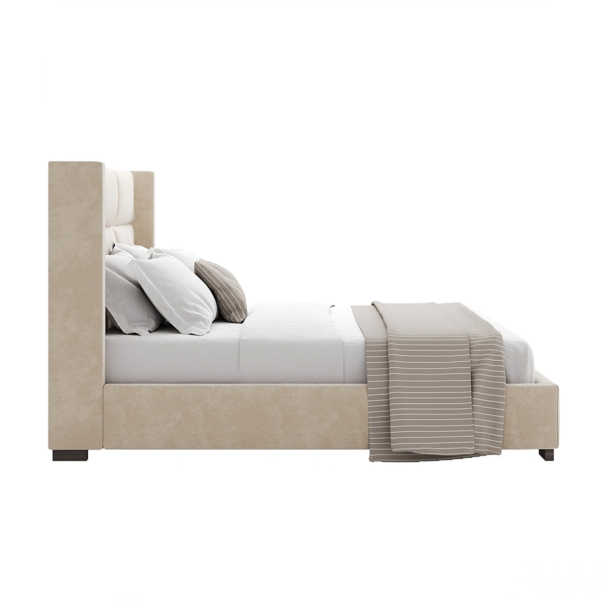 Ava Rectangular Headboard Bed N73 with Upholstered Frame