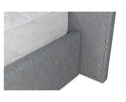 Rovena Double Bed with Nailhead-Trimmed Upholstered Headboard